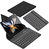 Z Fold 4 Tastaturholster mit abnehmbarer Tastatur und Stifthalter, leichter, schlanker Ständer, Schutzhülle für Samsung Fold3, Tastaturholster für Mate Xs2 (schwarz)
