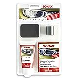 SONAX Scheinwerfer AufbereitungsSet (85 ml) reinigt und poliert vermattete und vergilbte Scheinwerfer aus Kunststoff - versiegelt und schützt | Art-Nr. 04059410