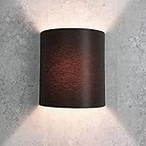 Wandleuchte Loft im modern Stil braun Stoffschirm 1x E27 bis max. 60W 230V Wandlampe innen kompakt Beleuchtung Wohnzimmer Schlafzimmer