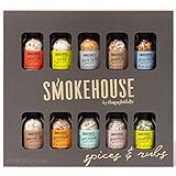 Smokehouse by Thoughfully Gourmet BBQ Gewürze Probier-Set - Geschenkbox mit 10 veganen Barbecue Grill-Gewürzen & Trockenmarinaden