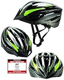Fahrradhelm Dunlop HB13 für Damen, Herren, Kinder, EPS Innenschale, Abnehmbares Visier für optimalen Blendschutz, Leichter MTB City Bike Helm, besonders Luftig (M (55-58cm), Grün)