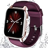 Smart Watch, OKYUK Fitness Tracker 1,69' Touchscreen mit Herzfrequenz und Schlafmonitor, IP68 wasserdichte Smartwatch für Damen Herren, Aktivitätstracker Schrittzähleruhr für Android iOS (Violett)