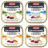 Animonda GranCarno Country 150g (Bundle) | 12 oder 24 Schalen-Mix mit garantiert 4 verschiedenen Sorten | getreidefreies Nassfutter für Hunde (24x 150g)