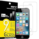 NEW'C 2 Stück, Schutzfolie für Panzerglas für iPhone 5, iPhone 5S, iPhone 5C, Frei von Kratzern, 9H Härte, HD Displayschutzfolie, 0.33mm Ultra-klar, Ultrabeständig