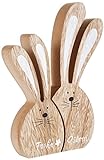 Heitmann Deco - 2er Osterhasen-Set - Holz-Hasen - schöne Dekofiguren für Ostern und Frühling zum Dekorieren
