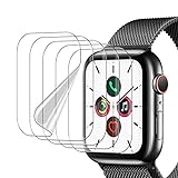 UniqueMe 5 Stück Schutzfolie für Apple Watch Series 8/7/6/5/SE 44/45mm Folie, [Flexible Folie] Soft HD TPU Klar Displayschutz Displayschutzfolie mit lebenslanger Ersatzgarantie