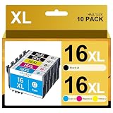 16XL 16 Multipack Druckerpatronen Kompatibel für Epson 16XL Multipack für Epson WF 2630 Patronen für WF-2760 WF-2750 WF-2660 WF-2650 WF-2540 WF-2530 WF-2510 WF-2010 (10er-Pack)