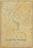 Canada Grand Bay-Westfield Landkarte Kunstdruck auf Leinwand, Vintage-Stil, ungerahmt, Dekoration, Geschenk, 30,5 x 40,6 cm