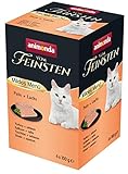 animonda Vom Feinsten Adult Katzenfutter, Nassfutter für ausgewachsene Katzen, mildes Menü, Pute + Lachs, 6 x 100 g