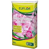 Euflor Rhododendron 60 L Erde für Moorbeetpflanzen mit niedrigem Ph-Wert, Reichhaltige Grunddüngung mit 12 Wochen Langzeitwirkung, zur Rivitaliserung geeignet
