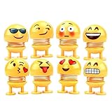 YunHuikeji 8 Stücke Nette Emoji Wackelkopf Puppen, lustige Smiley Springs Tanzen Spielzeug für Auto Armaturenbrett Ornamente,Party Favors, Geschenke, Hauptdekorationen
