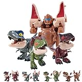 TUNJILOOL 2-in-1 Dinosaurier Transformations Spielzeug, 4 Stück Dinosaurier Roboter Deformation Dino Mecha-Dinosaurier Serie für Kinder ab 6 Jahren