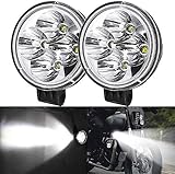 Motorrad-Nebelscheinwerfer, 2 Stück, 12 W, rundes LED-Fahrlicht, Zusatz-Nebelscheinwerfer, LED-Strahler für Off-Road-Motorräder, ATV, UTV, 4 x 4, SUV, LKW, Traktor, Boot