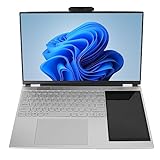 Topiky Win 11 Doppelbildschirm Laptop 15,6 Zoll, HD IPS 1920 X 1080 Laptop Computer, für Intel Celeron N5105 Bis zu RWD 2,9 GHz mit 7 Zoll IPS Bildschirm, Tastatur mit (16 GB + 128 GB)