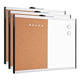 Amazon Basics Magnetisches Whiteboard, Doppel-Pinnwand, Kunststoff- / Aluminiumrahmen, trocken abwischbar, 43.2 cm x 58.4 cm (17 x 23 inches), 3 Stück