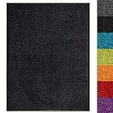 Schmutzfangmatte Use&Wash - Türmatte Sauberlaufmatte Fußabtreter - Fussmatte Teppich - für Flur Eingang Eingangsbereich - rutschfest & waschbar - in vielen Farben (40 x 60 cm, Schwarz 1000)