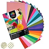 OfficeTree Seidenpapier 360 Blatt A4 - bunt 26 Farben - mehr Spaß am Basteln Gestalten Dekorieren - Skizzen- und Zuschnitt-Papier - 16 g/qm Premium-Qualität