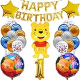 26Piece Winnie the Pooh Party Supplies - Miotllsy Pooh Geburtstag Party Dekoration, Geburtstag Party Dekoration Banner, für Partys und Geburtstage Ideal Ihre Partys Supplies Schmücken