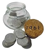 WallaBundu 61. Geburtstag Geschenk - 61 DDR-Pfennige Münzen von 1961 im Bauchglas mit Korken – Symbolisch wertvoll – Eine Geschenkidee