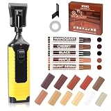 NYBQ Laminat Reparaturset, 24 Stück Holz Parkett Reparaturset Neuem Upgrade-Schmelzwerkzeug, 11 Farben Hartwachs für Holzkitt Vinylboden Holzböden Möbel Arbeitsplattet Rep