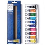 Winsor & Newton 390664 Cotman Aquarellfarbenset, ausgezeichnete Transparenz, Farbkraft und Verarbeitungseigenschaften für lebendige Farben - Einsteigerset 10 Farben in 5 ml Tub