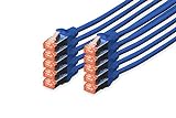 DIGITUS - 10 Stück - Patch-Kabel Cat-6 - 1m - S-FTP Schirmung - Kupfer-Adern - LSZH Mantel - Netzwerk-Kabel - Blau