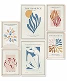 Heimlich® Premium Poster Set OHNE Bilderrahmen | 2 x DIN A3 & 4 x DIN A4 - ca. 30x42 & 21x30 | Stilvolle Poster Collagen mit passenden Bilder als Wanddeko » Abstrakt Matisse Modern «