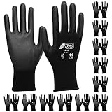 NITRAS Nylon Montagehandschuh 6215 PU beschichtete Handschuhe, schwarz Gr. XL (9) 12