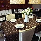EHOMERY Tischdecke Abwaschbar Damast Oilcloth Tablecloth Großes Plaid Wachs Tischdecken Table Cloth Indian Dunkler Kaffee Tischschutz Dekoration 110X170Cm