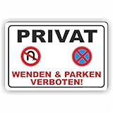 Fassbender-Druck SCHILDER PRIVAT - WENDEN UND PARKEN VERBOTEN - Schild/D-046 (30x20cm Schild)