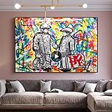 Mddrr Banksy Art Zwei Kleine Jungen, Die Hope Box Halten, Leinwand-Malerei, Kunstposter, Wandbild, Für Wohnzimmer, Heimdekoration Schlafzimmer 50x75cm