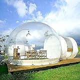 Gnohnay Luxuriöses transparentes aufblasbares Bubble-Zelt, PVC Klar Kuppel Camping Blasenhaus mit Gebläse, Länge 2 m einzelner Tunnel, für Hinterhof, Festivals, Sternenbeobachtung,Clear,5m+2m