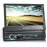 XOMAX XM-V746 Autoradio mit Mirrorlink I 7 Zoll / 18 cm Touchscreen I Bluetooth Freisprecheinrichtung I RDS I SD, USB, AUX I Anschlüsse für Front- und Rückfahrkamera und Lenkradfernbedienung I 1 DIN
