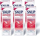 Snup 6x Schnupfenspray 0, 1 Prozent - Nasenspray mit Meerwasser - L?sung zur Abschwellung der Nasenschleimhaut bei Schnupfen - 6 x 15 ml, 90