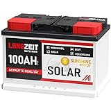 LANGZEIT Batterien Solarbatterie 100Ah 12V Wohnmobil Boot Wohnwagen Camping Schiff Batterie Solar