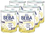 Nestlé BEBA EXPERT HA PRE Hydrolysierte Anfangsnahrung für Babys mit Allergie-Risiko, Baby-Milchpulver von Geburt an, 6er Pack (6 x 800g)