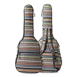FRIKE Gitarrentasche 39 40 41 Zoll Rucksack Gig Bag Akustikgitarrenkoffer 10 Mm Dicker Mit Schwamm Gepolsterter Verstellbarer Riemen Tragetasche Für Gitarren(Color:Bunt)