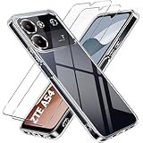 LYJERRY 1Pcs Schutzhülle für ZTE Blade A54 Handyhülle + 2Pcs panzerglas für ZTE Blade A54 Hülle durchsichtig Stoßfest Cover Silikon Handytasche und Display