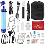 Survival Kit 30 in 1, Erste Hilfe Set Outdoor Mit Wasserfilter Outdoor für Camping Wandern Outdoor Abenteuer