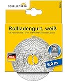 Schellenberg 36003 Rolladengurt 23 mm x 6,0 m System MAXI, Rollladengurt, Gurtband, Rolladenband, weiß