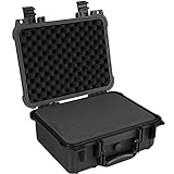 TecTake 800574 - Universalbox Kamera-Schutzkoffer, Leichte und robuste Hartschale aus Kunststoff, 3 Schaumstoffeinlagen - Diverse Größen (M | Nr. 402870)