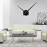 URAQT 3D Wanduhr Uhrwerk & Uhrzeigern, Quarz-Uhrwerk, Wanduhr Sets, Modern für die Wand, mit 2 Nadeln, Uhrwerk zum selber bauen (schwarz)