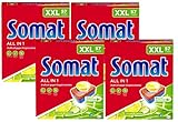 Somat All in 1 Zitrone & Limette Spülmaschinen Tabs, 228 (4x 57 Tabs), XXL Pack, Geschirrspül Tabs für kraftvolle Reinigung mit Geruchsneutralisierer Funktion