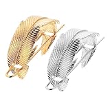FOMIYES 2St Haarnadel aus legiertem Blatt Frauen Abschlussballhaare Blatthaarnadel Burgund Strasssteine haarschmuck haar spangen hair clip Haarnadel für Mädchen Haarspange Legierung S