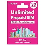 T Mobile Prepaid SIM-Karte USA – Unbegrenzte Daten in 4G/LTE und Gespräche in den USA für 30 Tage, Prepaid SIM-Karte USA unterstützt Hotspot, Triple Cut 3 in 1 SIM-Karte – Standard Micro Nano