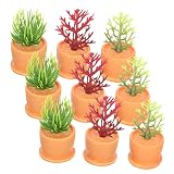 VICASKY 9st Mini-blumentopf Miniatur-Bonsai Bonsai-Modell Selber Bauen Künstliche Pflanzen Mini- Mini-häuser Kunstmoos- Winziges Hausdekor Mini-topfpflanzen Moosdekor H