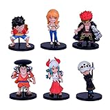 Luffy Nami One Piece Anime Figur(7.5-9.5cm/2.95-3.74inch) Q-Version Niedlich PVC Modell Spielzeuge Desktop-Dekoration Kinder Geburtstag Geschenk