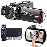 Somikon Videokamera: 4K-UHD-Camcorder mit Sony-Sensor, Touch-Display, HD mit 120 B./Sek. (Videocamera)