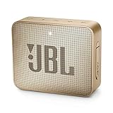 JBL GO 2 kleine Musikbox in Champagner – Wasserfester, portabler Bluetooth-Lautsprecher mit Freisprechfunktion – Bis zu 5 Stunden Musikgenuss mit nur einer Akku-Ladung