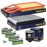 Inspektionspaket Wartungspaket Filterset 1 x Ölfilter 1 x Luftfilter 1 x Innenraumfilter mit Aktivkohle 4 x Zündkerze 1 x Ölablaßschraube